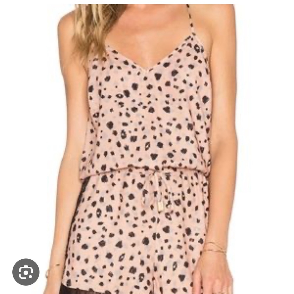 Whitney Eve Pink Sleeveless Romper with Spaghetti Straps